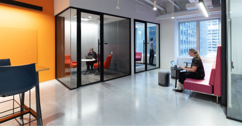 A contemporary office floor that perfectly blends modern design with durability.